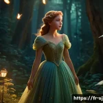 Home 19 시크릿쥬쥬와 디즈니 비교 - A richly detailed, classic Disney-style scene featuring a courageous young heroine in a warm, immers...